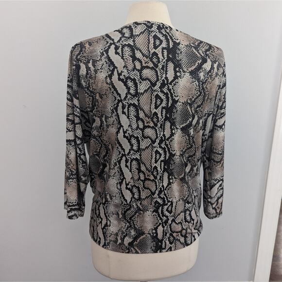 Women's Joseph Ribkoff Python Snake Tie Top Blouse Style 201451 Size 10 - Picture 5 of 6